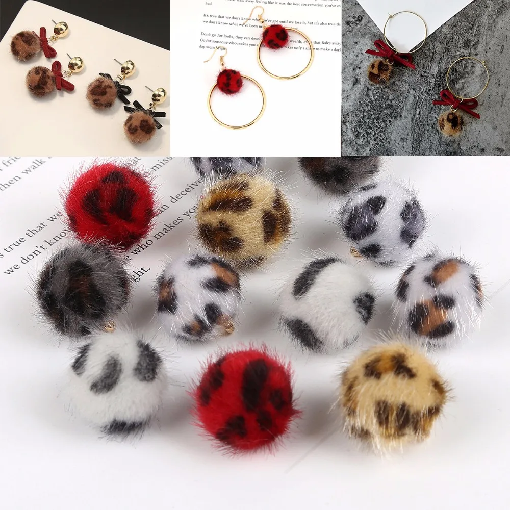 20 шт. цветные меховые шарики с леопардовым принтом|garment accessories|ball fur ballaccessories earrings |