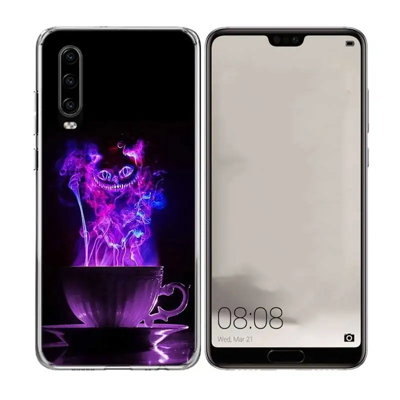 Чеширский кот из Алисы в стране чудес: силиконовый чехол на заднюю панель для Huawei P30 P20 Mate 20 10 Pro P10 lite P Smart + Plus Z 2019.
