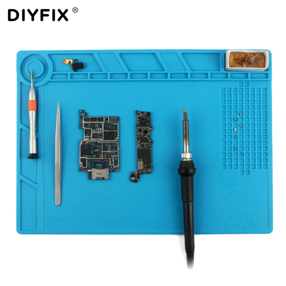 Коврик DIYFIX S140 из мягкого силикона паяльный коврик теплоизоляционный настольная