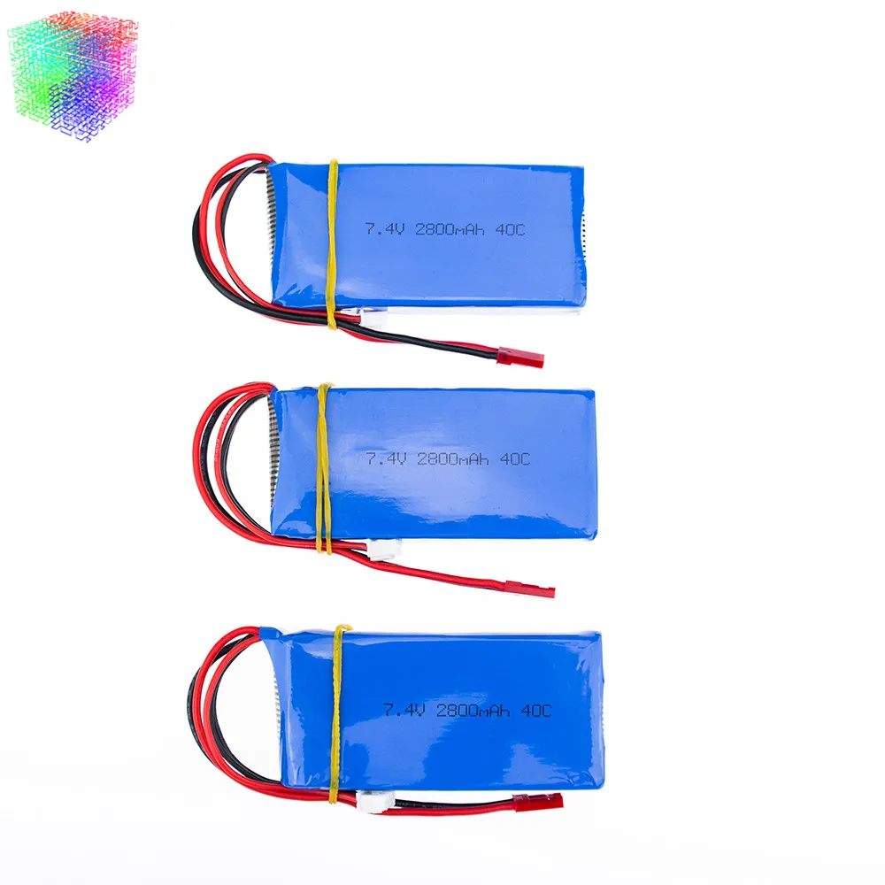 3 шт. 7 4 в 2800 мАч Lipo батарея и зарядное устройство для WLToys V262 V333 V323 V666 RC вертолет
