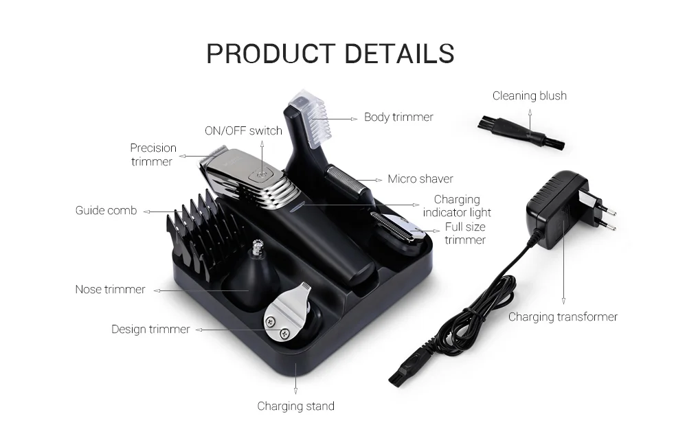 

Kemei KM - 5900 Multi-function Men's Personal Care Series 6 in 1 Hair Clipper
