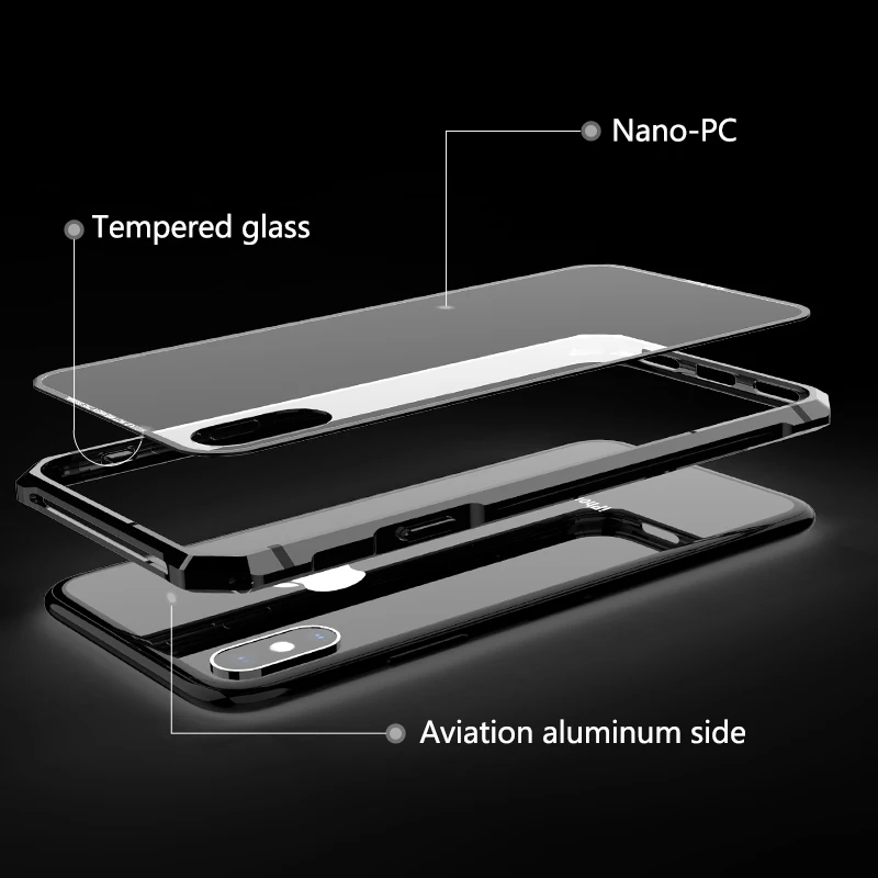Для iPhone X 7 8 Plus чехол для 11 Pro Max черный защитный бампер самолета металлический винт