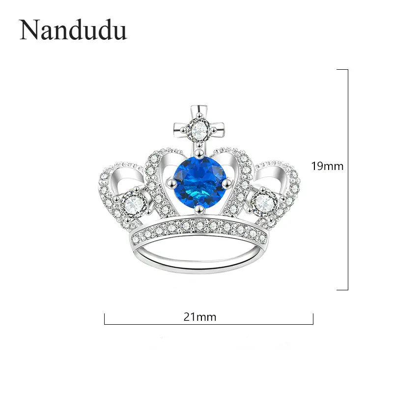 Nandudu Новый Синий CZ Брошь Pin для Для женщин ювелирные изделия ткань воротник