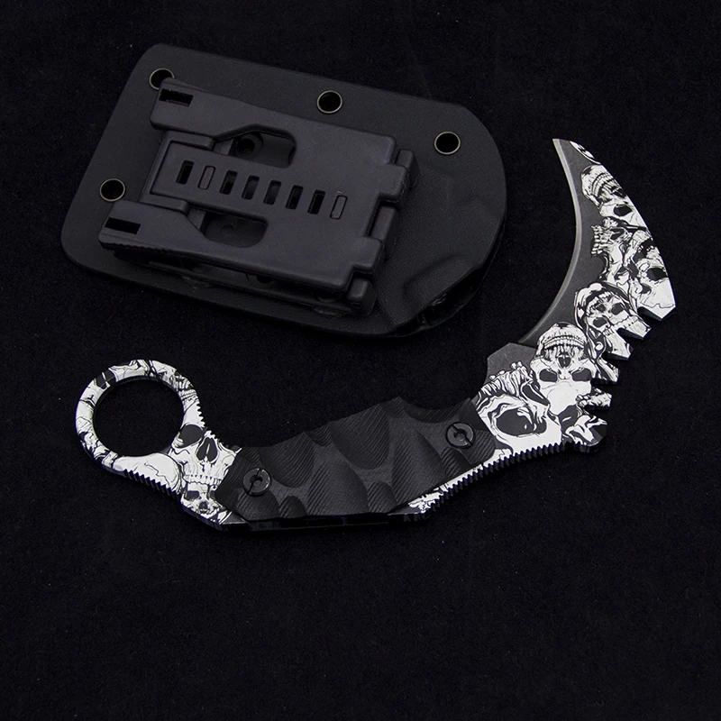 CS GO один Karambit Ножи Полный Тан AUS-8 Сталь джунгли выживания ножи кемпинг