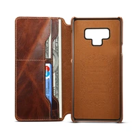 solque real genuine leather flip case for samsung galaxy note 9 note9 phone cover luxury vintage card holder stand wallet cases