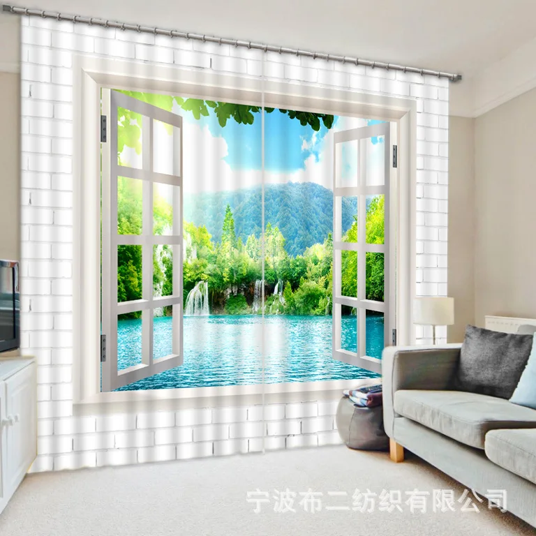 landscape 3D Photo Forest Fall Printing Blackout Window Curtains For Living room Bedding Hotel/Office Drapes Cortinas para | Дом и сад