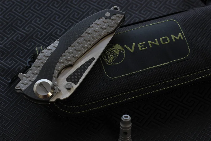 VENOM ARMOUR M390 стальной титановый CF Флиппер складной нож для отдыха на природе, охоты, выживания, карманные кухонные ножи для фруктов, EDC инструменты