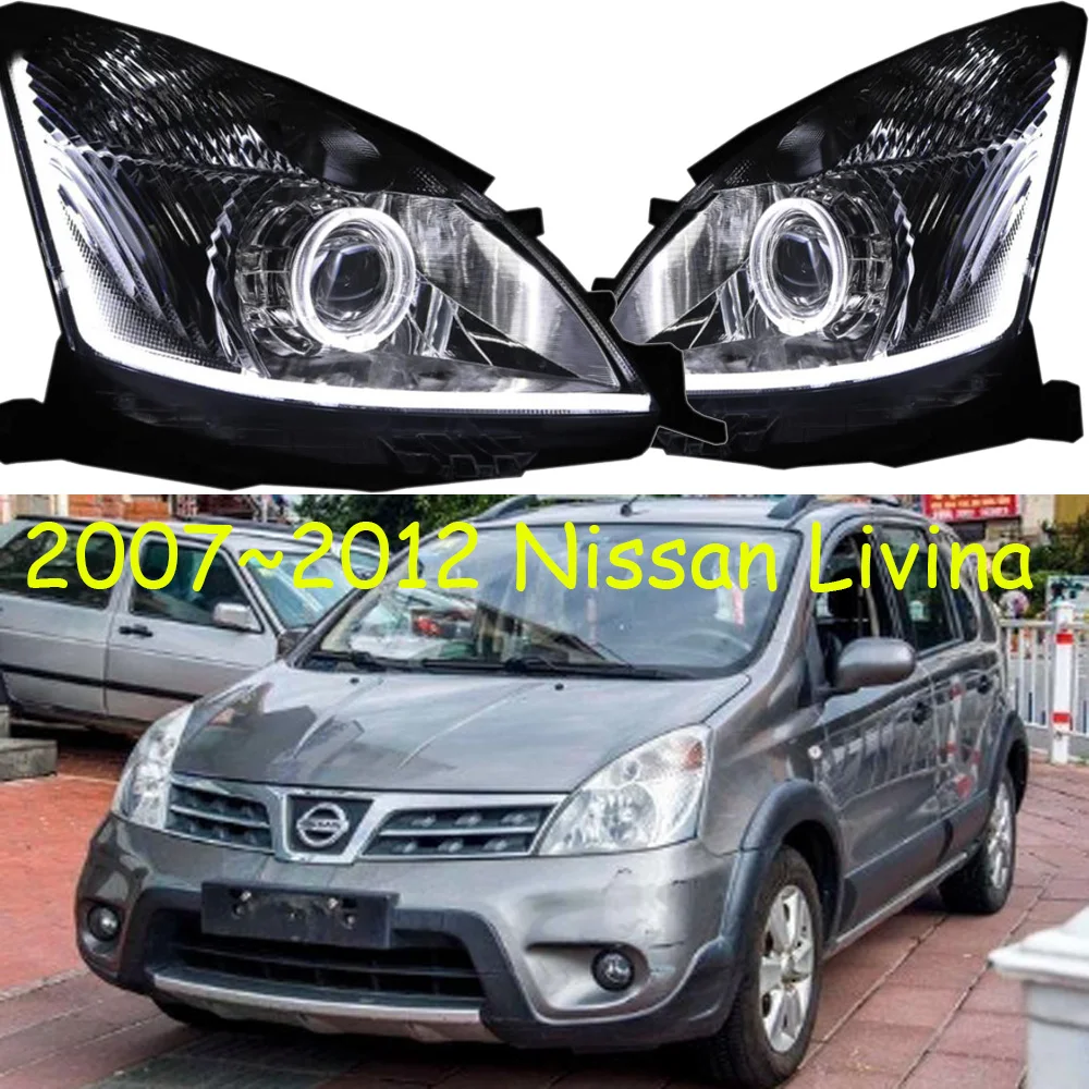 Автомобильные аксессуары фары для Livina 2007 2012/2013 ~ 2018 передней светодиодные линзы DRL