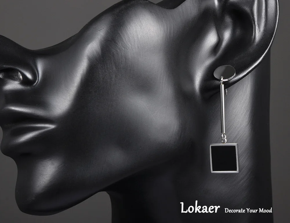 Женская Двухцветная бижутерия из нержавеющей стали E17016|dangle drop earings|dangle earringsdrop dangle