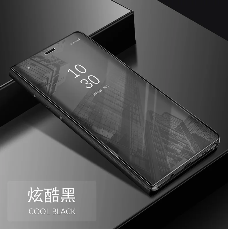 Черный Зеркальный чехол для huawei P30 Pro P20 mate 20 Lite Nova 4e 3i, кожаный чехол для Honor 8X9 i 10 lite 7A Pro, чехол - Цвет: Черный