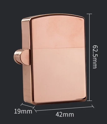 GLT 6.2*4.2*1.9cm Zip insert Handmade Purple copper heavy armor lighter