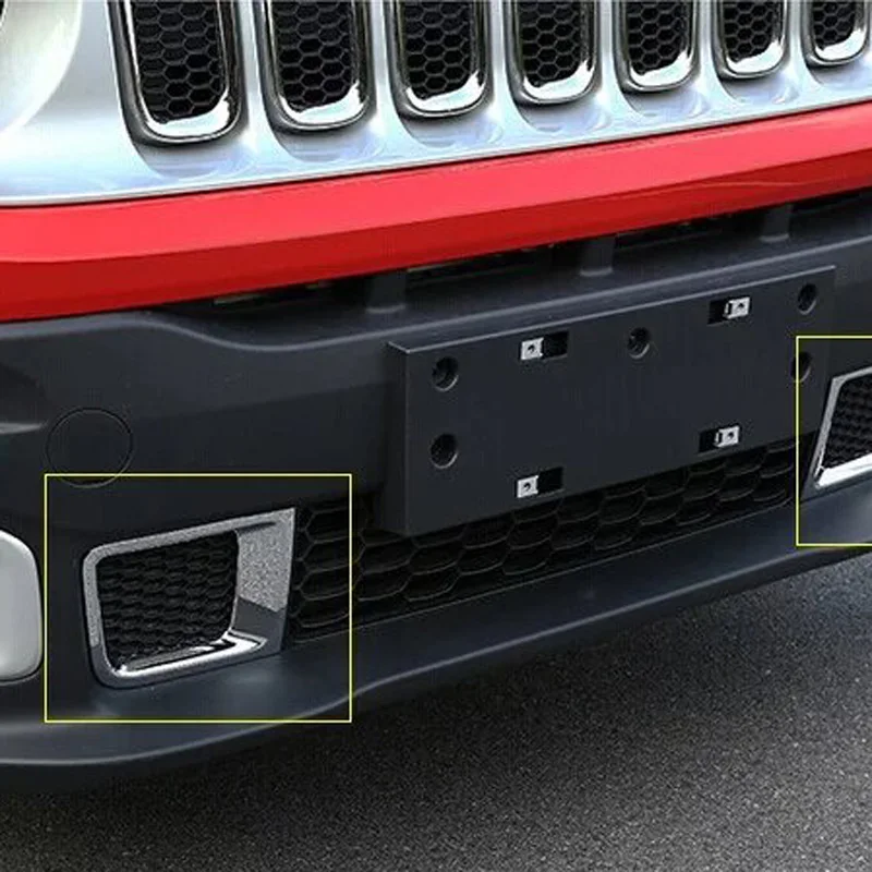Для Jeep Renegade 2015 2016 ABS Хромированная Автомобильная крышка аксессуары для переднего