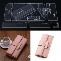 practical acrylic wallet template transparent templates leather craft pattern stencil for making business long wallets