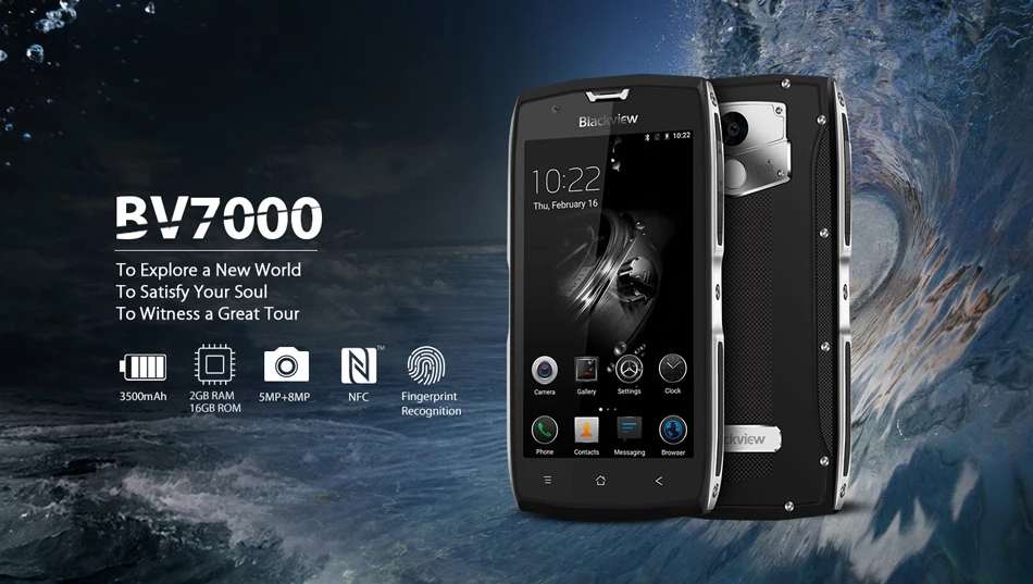 Blackview BV7000 мобильный телефон MT6737T четырехъядерный 5," FHD 2 Гб 16 Гб IP68 Водонепроницаемый ГЛОНАСС NFC 4G отпечаток пальца смартфон