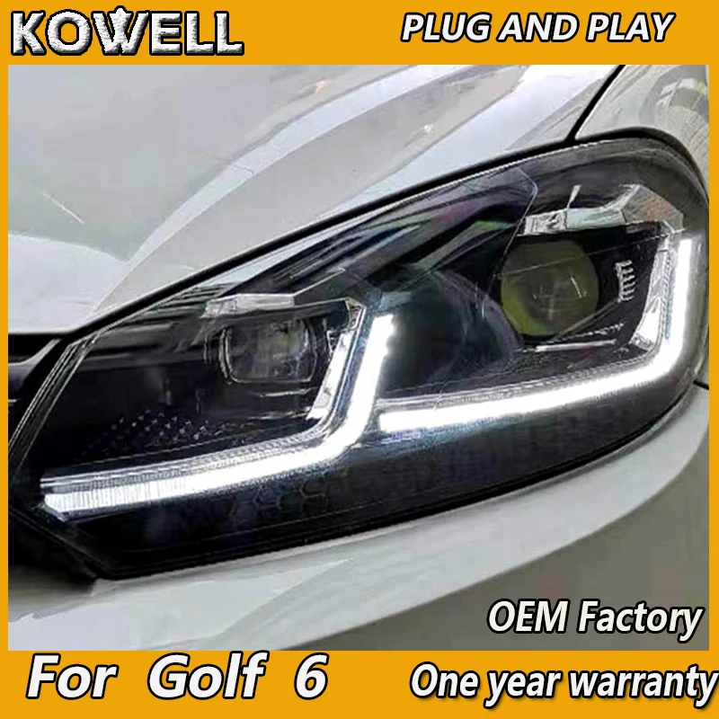 

KOWELL Car Styling for VW Golf 6 Headlights 2009-2013 LED Headlight for MK6 Golf 6 Head Lamp LED DRL Bi-Xenon LED Dynamic tur