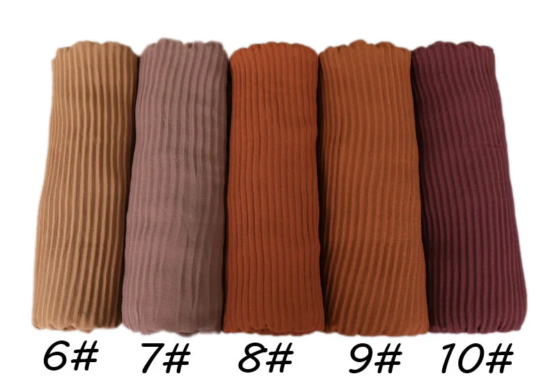 Muslim Women Crinkle Hijab Shawl Female Headscarf Plain Chiffon Islamic Turban Instant Scarf Ready To Wear Wrap Head foulard