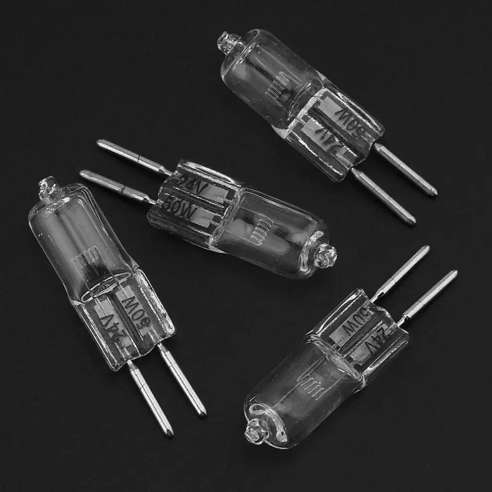 Светодиодные лампы 10 шт./лот G5.3 24V 50W галогенные лампочки теплые белые капсульные
