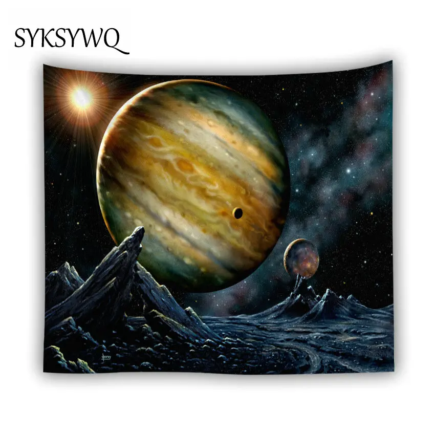 Психоделический Настенный 3d гобелен с планетами декоративное одеяло для комнат