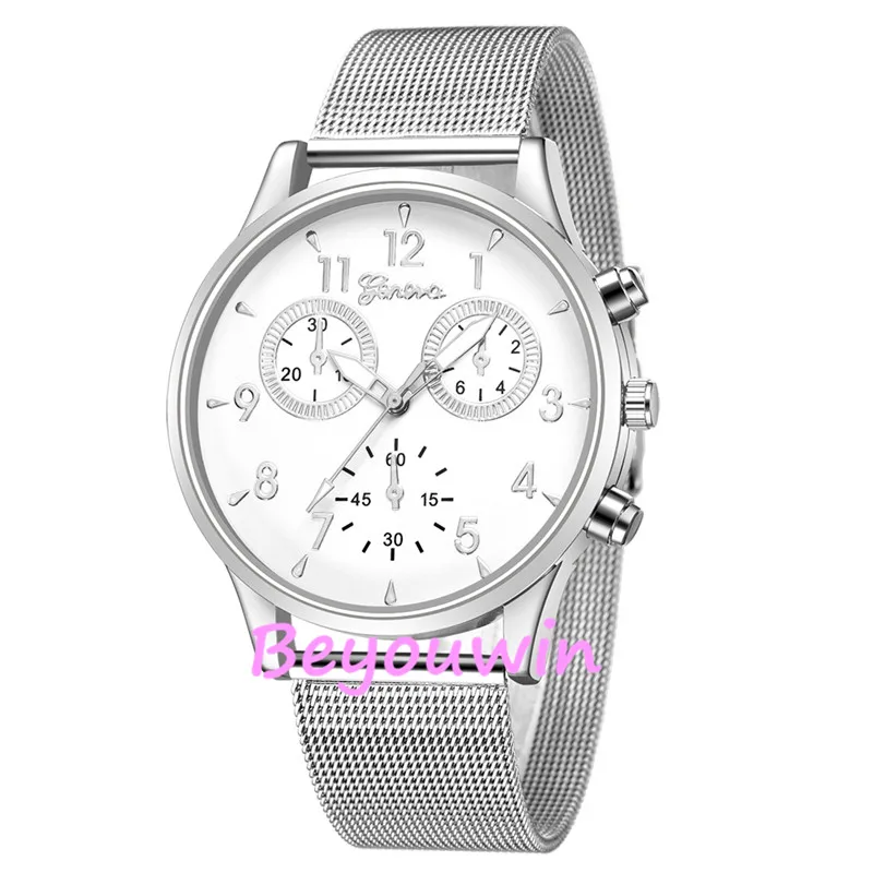 silver white 100 шт./лот Модные кварцевые повседневные часы для мужчин и женщин оптом - Цвет: silver white