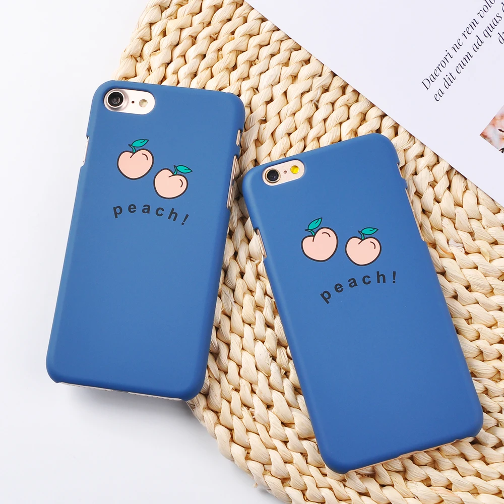 Ranipobo мультфильм фрукты персик Телефон чехол для iPhone 6 6s 7 8 Plus X Ультра тонкий синий Жесткий ПК чехол письмо задняя крышка для iPhone 6s