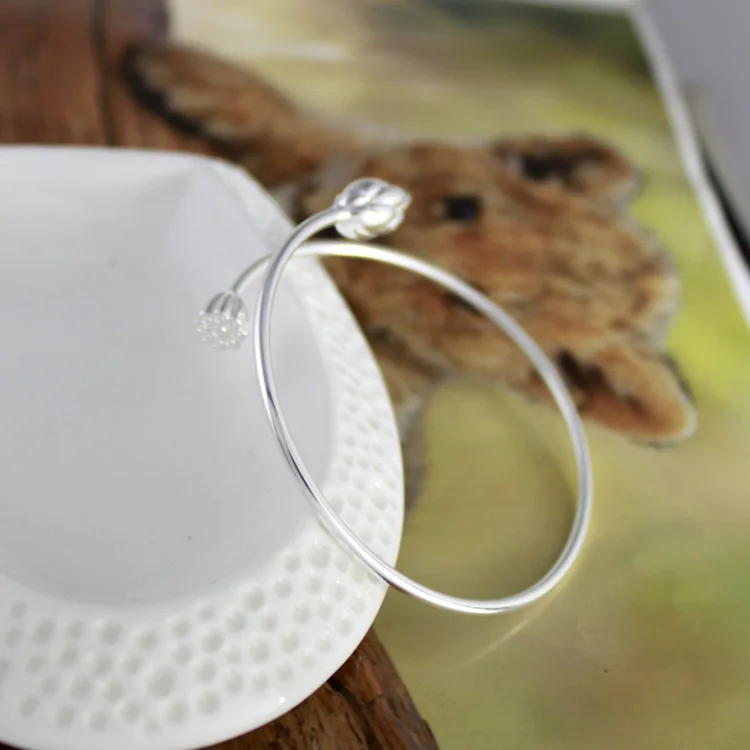 Серебряный браслет S925 пробы модный Лотос|sterling silver bracelet|925 sterling braceletsilver bracelet |