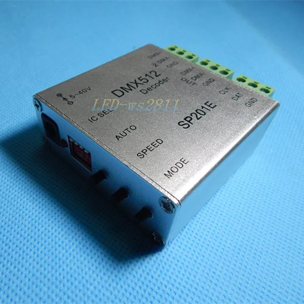 DC5V ~ 40V SP201E DMX512 decoder driver led rgb controller SPI Converter easy to use for ws2811 ws2801 ws2812 strip tape | Освещение