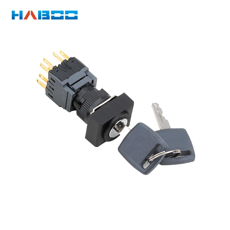 10pcs /lot HBA16 dia.16mm waterproof 3 position key switch 2NO+2NC electrical 5A 250V | Обустройство дома