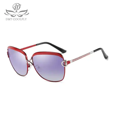 D & T , новинка, женские поляризованные солнцезащитные очки кошачий глаз, оригинал, фирменный дизайн, фотохромные солнцезащитные очки , модные...