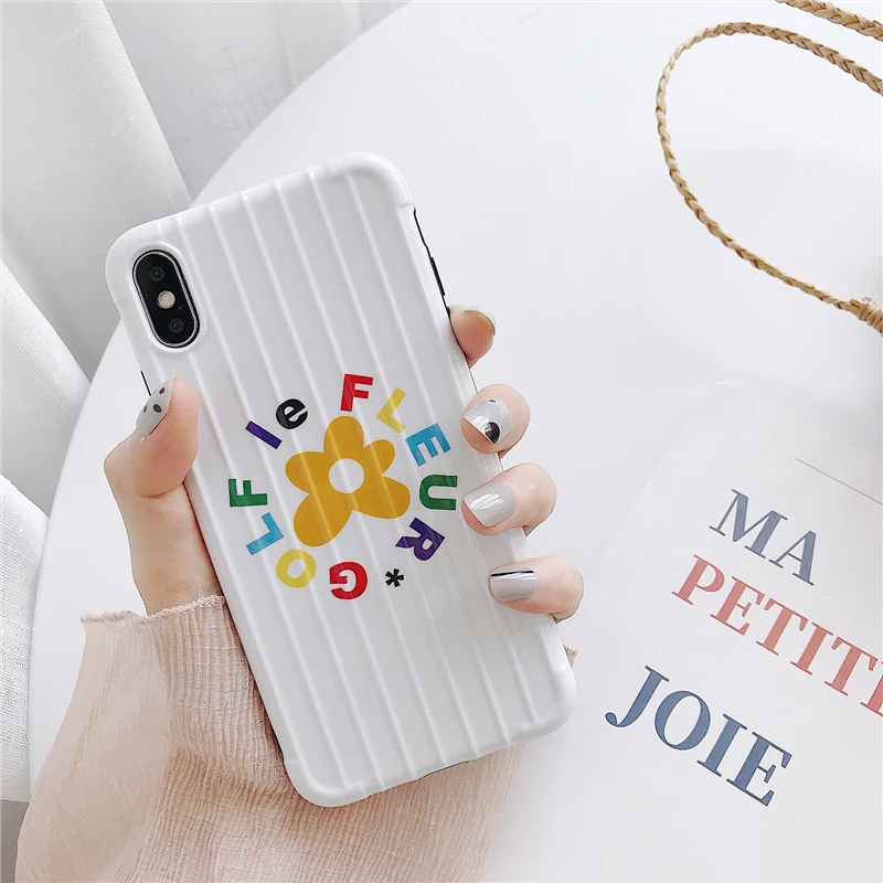 Glam Phone Case Fashion Flower Suitcase for iPhone XS Max XR X 8plus 8 7plus 7 6S/6 Plus Soft Tpu Back Cover | Мобильные телефоны и