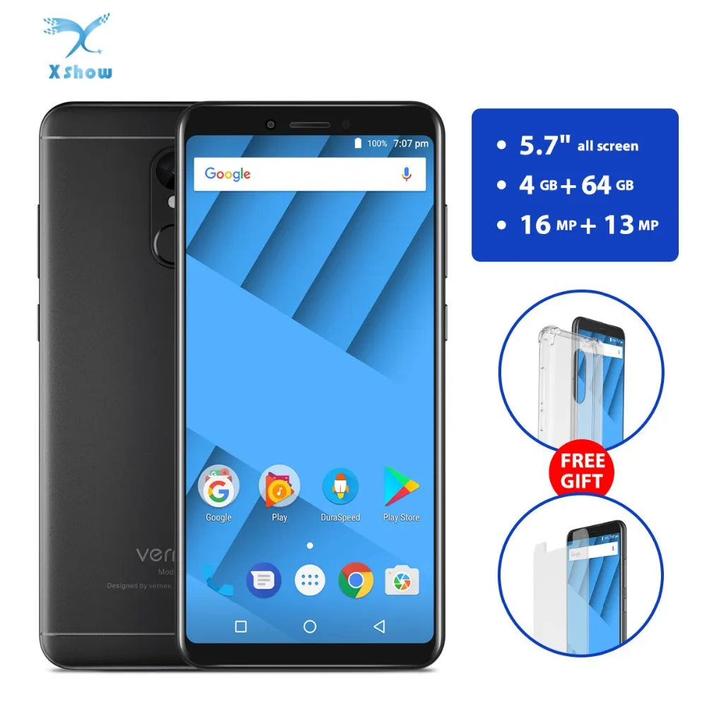 Vernee M6 4 ГБ 64 мобильный телефон 5 7 &quot18:9 полный Экран 16MP 8MP Octa Core г LTE 1440x720 пикселей