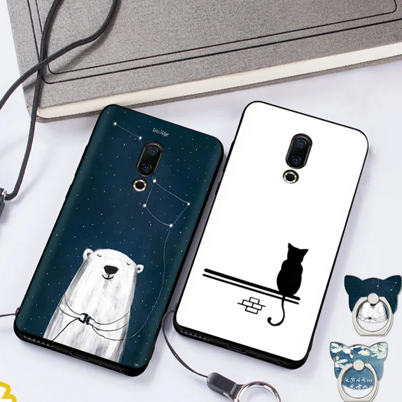Горячий чехол с русалкой Meizu 16 мультяшный для телефонные чехлы кольцом на палец
