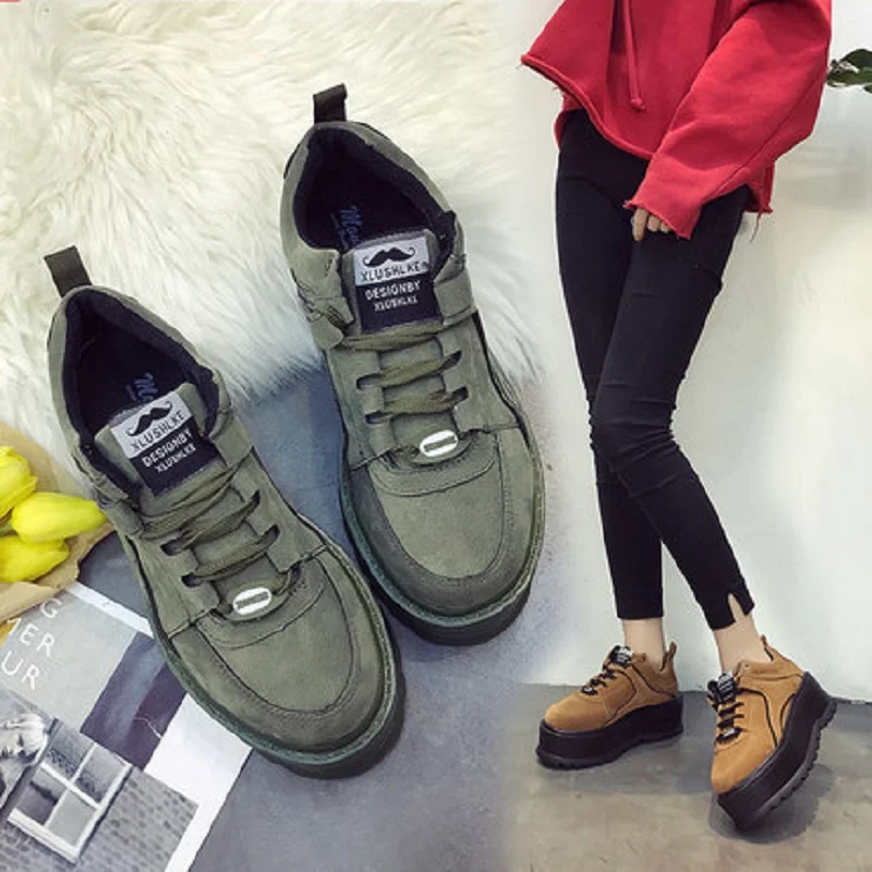 Platform shoes women thick-soled 2018 spring new wild sports casual students flat | Обувь