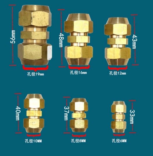 

Смешанные медные гайки 6-19 мм запасные части для холодильника