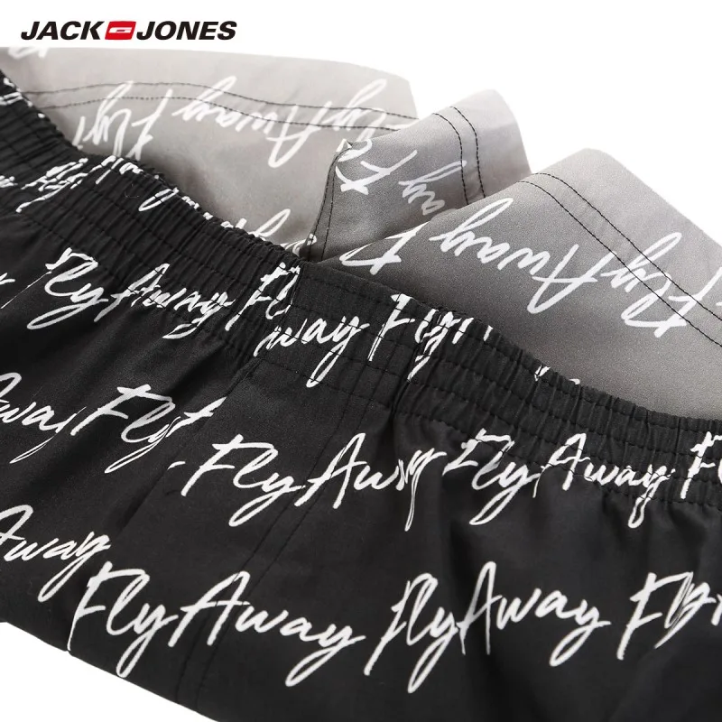 Мужские эластичные шорты боксеры JackJones из 100% хлопка с буквенным поясом |