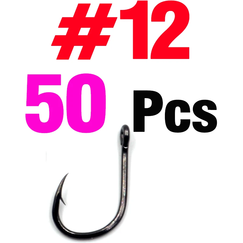 size 12 50PCS MNFT 50 шт.#6#10#12#15 Высокоуглеродистая сталь карп рыболовные крючки колючие Iseama круглый глаз рыболовный крючок - Цвет: size 12 50PCS