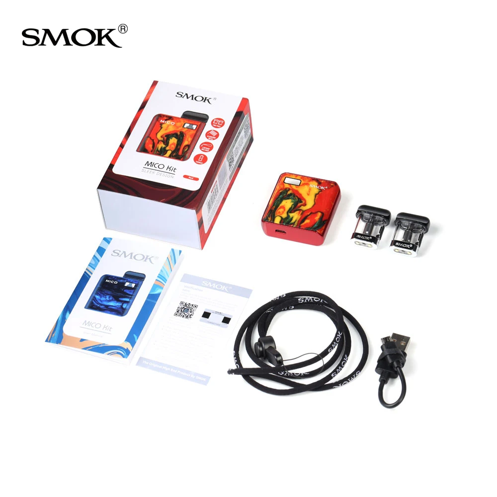 SMOK MICO Kit 700mAh 26W MOD Mesh MTL Vaping 1 7 ml электронная сигарета картридж Vape Pod System VS Nord|Системы