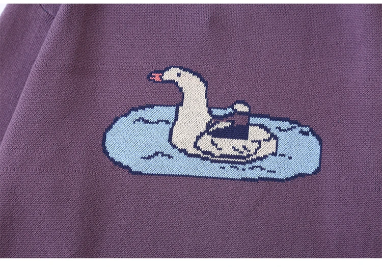 Spring New Women Cotton Pullover Sweaters Basic Autumn Knitted Tops Female Knitwear Cartoon Jacquard Preppy Style Casual | Женская