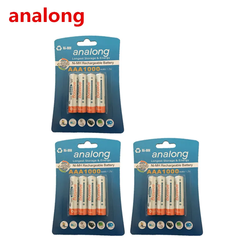 Оригинальная AAA 1 2 V 1000mAh analong перезаряжаемая Ni-MH батарея | Электроника