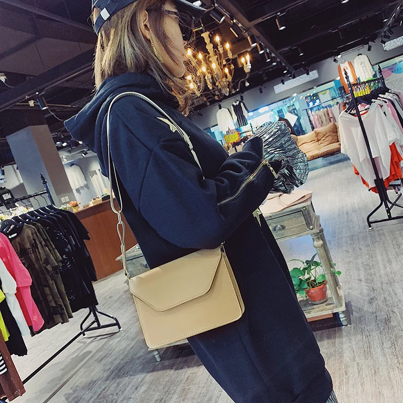 Youda Korean Style Solid Color Flap Bags Ladies Fashion Shoulder Bag Cute Lady Crossbody Package Casual Simple Handbag |