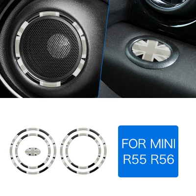 Gray Union Jack 5pcs AMBERMILE для Mini Cooper R56 аксессуары Mini One R56 наклейка для Mini R55 Mini Cooper R55 Clubman дверной динамик стикер s - Название цвета: Gray Union Jack 5pcs