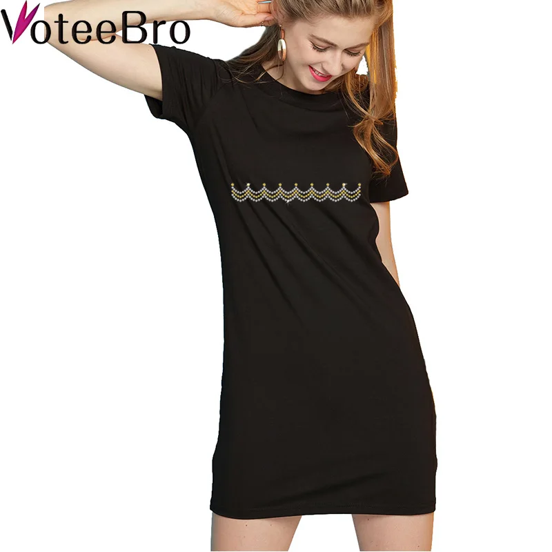 Летнее платье 2018 Для женщин короткий рукав Мини Мода Повседневное BlackDress s Костюмы