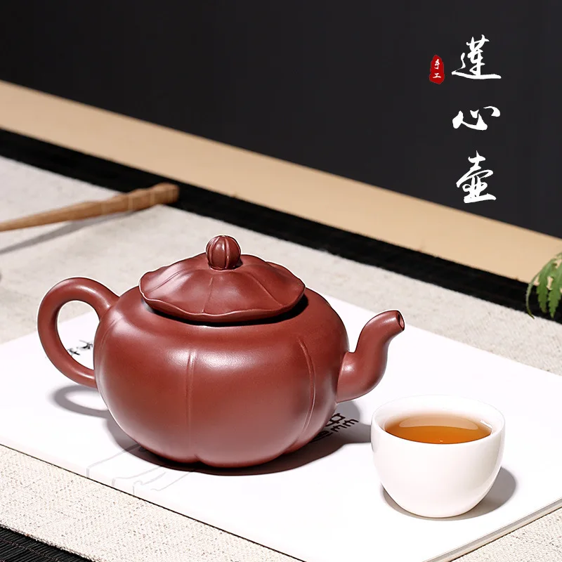 

sand tea set undressed ore lotus nut red clay pot all hand Qian Tao peak purple sand tea set a undertakes the teapot