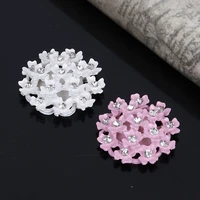 2018new 60pcs resin cherry blossom flower rhinestones button for wedding and children headband kids hair accessories zj80