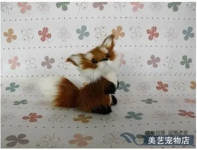

small simulation fox toy handicraft lifelike brown fox doll gift about 13x7x9cm