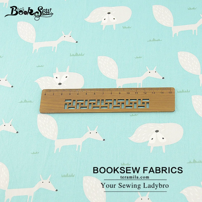 Booksew хлопок саржевая ткань животные лисы дизайн швейная ткань стеганое постельное белье DIY Лоскутные Детские Поделки 6 шт./лот 40 см x 50 см