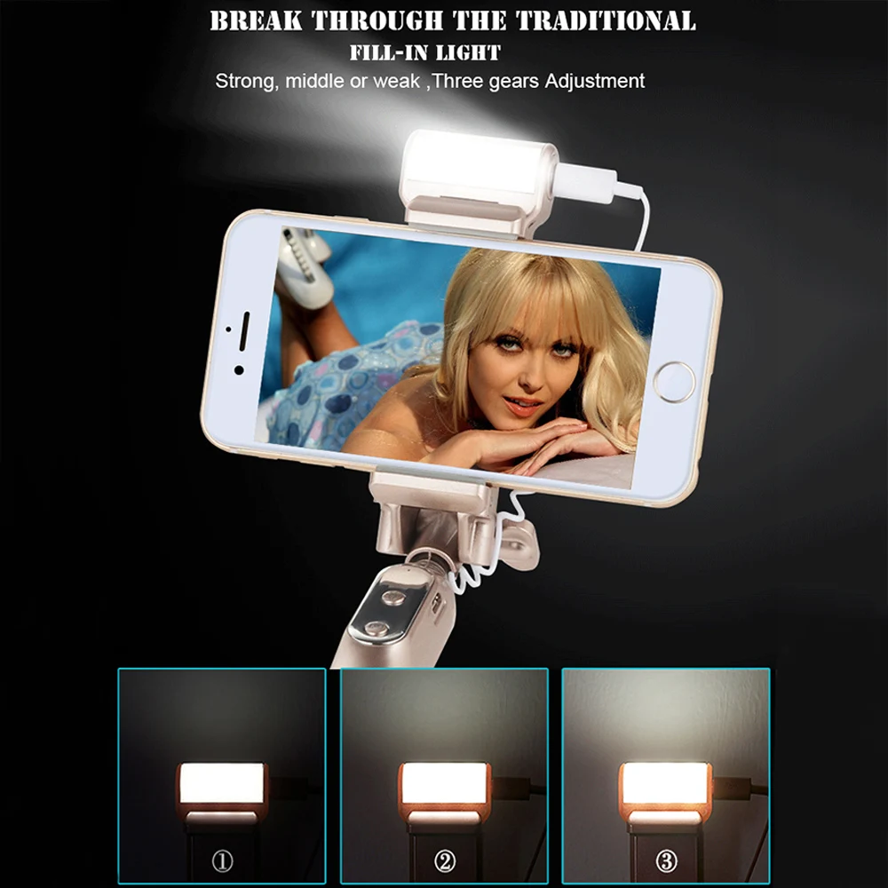 ADYSS селфи палка для Bluetooth монопод с зеркальным светом Android iPhone samsung мобильный