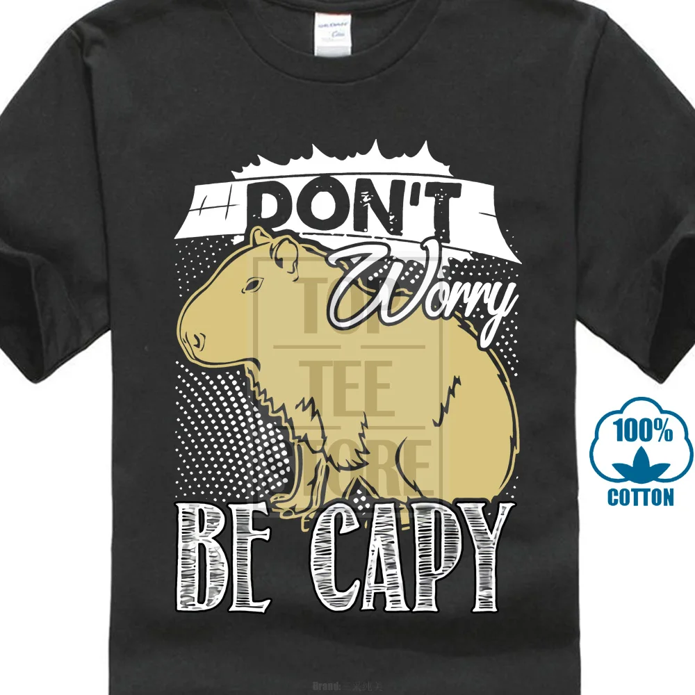Zira S Capybara футболка Don100 % T Worry Be Capy Красивые футболки|Мужские футболки| |