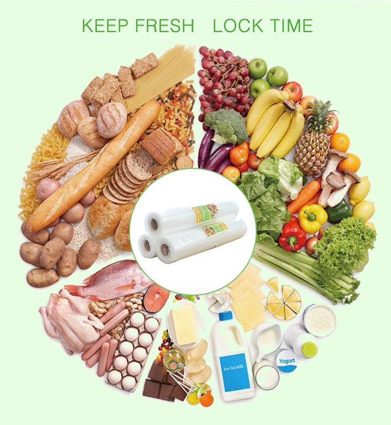 ATWFS Горячая 20 см x 500 см 1 рулон вакуумный мешок для еды для кухни вакуумные пакеты для хранения упаковочная пленка сохраняет свежесть