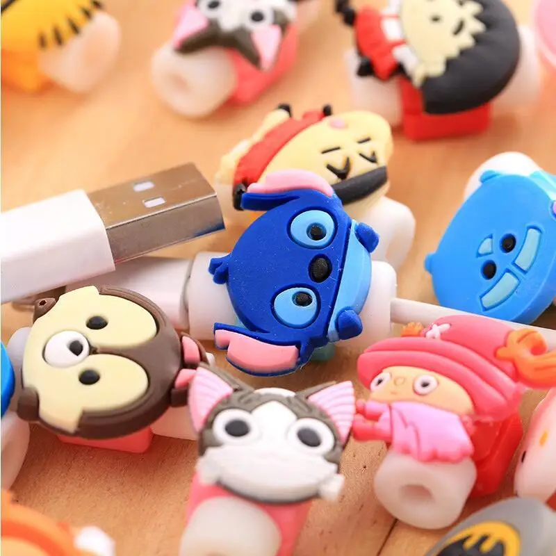 Funny Stitch Hello Kitty Cable Protector for iphone 7 8 plus Case USB Organizer Winder Chompers Chager Wire Protect |