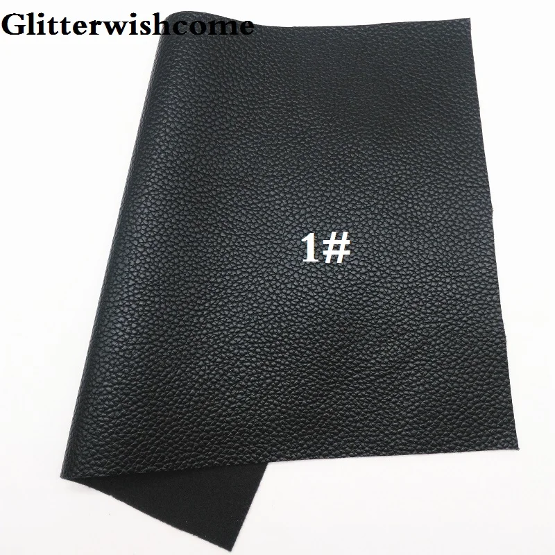 Glitterwishcome 21X29 см A4 Размер Синтетическая кожа листы, личи искусственная кожа листы, Vinil Para Lazos для бантов, GM079A - Цвет: 1